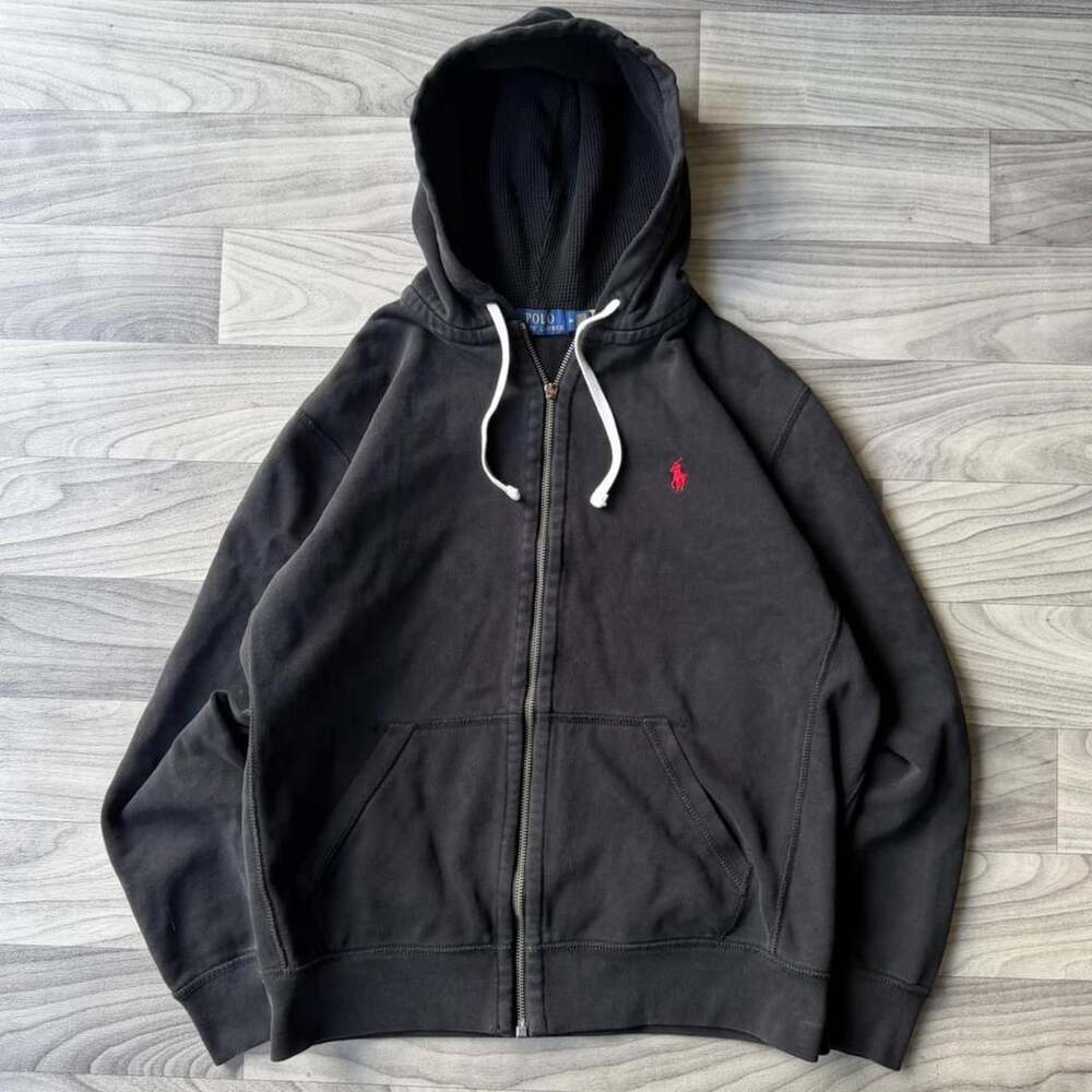 Polo Ralph Lauren Black Zip Up Hoodie Size M